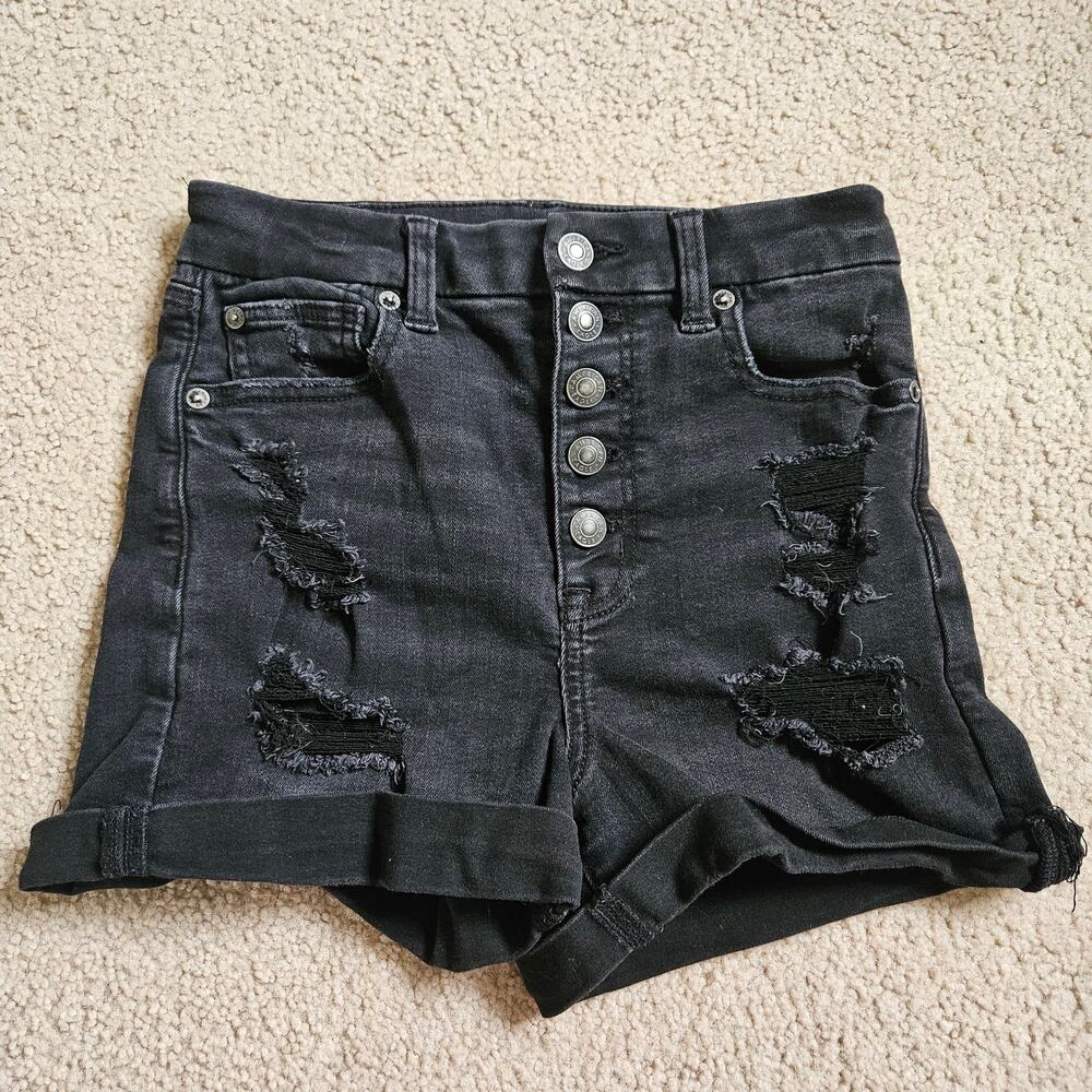 American Eagle AE Ne(x)t Level High-Waisted Denim Shortie Shorts 2